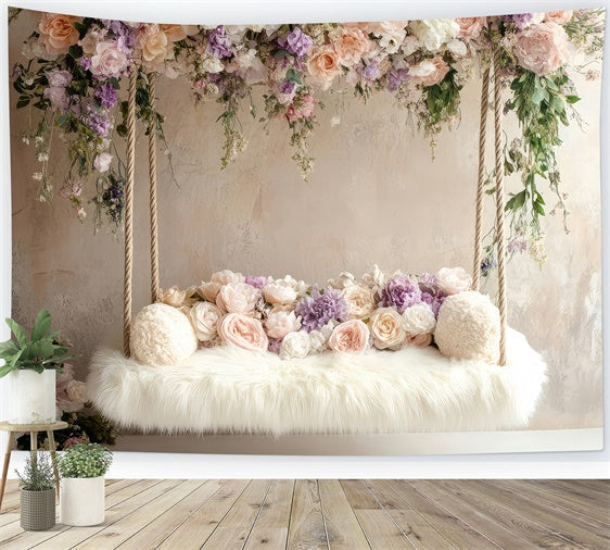 Toile de Fond Boho Idées Balancelle Florale Photographie GQ2-77