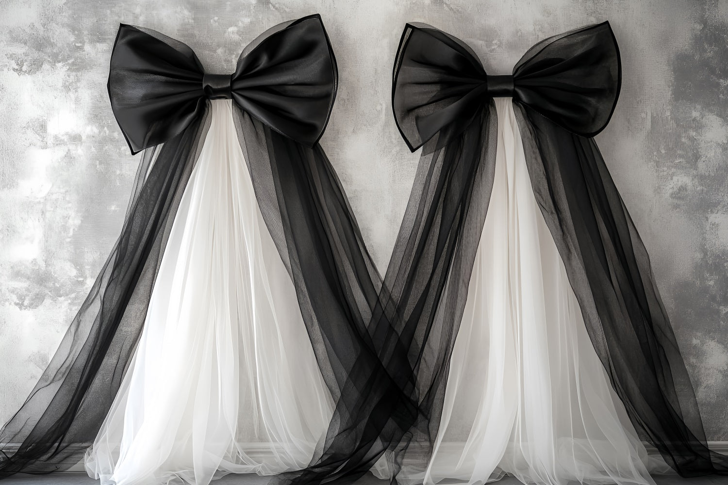 Toile de Fond Joyeuse Fête des Mères Élégant Nœud Noir et Blanc GQ2-87