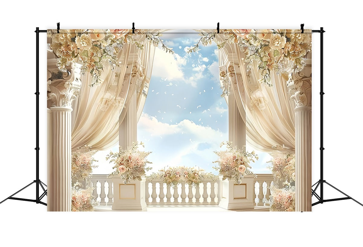 Toile de Fond Fête des Mères Romantique Jardin Vintage Terrasse GQ2-90