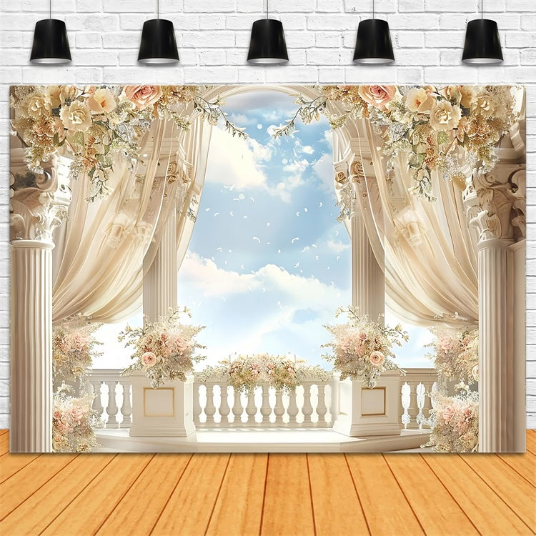 Toile de Fond Fête des Mères Romantique Jardin Vintage Terrasse GQ2-90