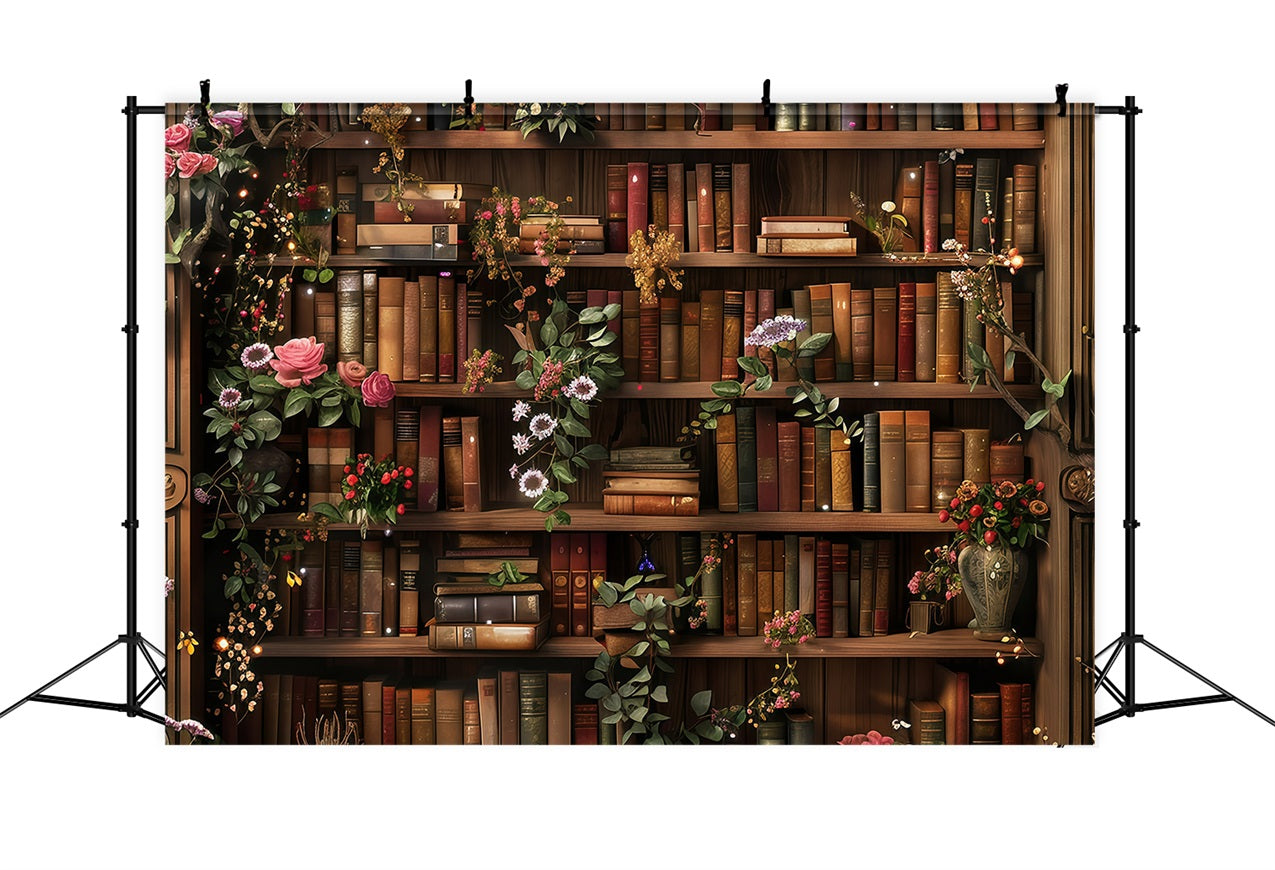 Toile de fond Photo Rentrée des Classes Bibliothèque Florale GQ3-122