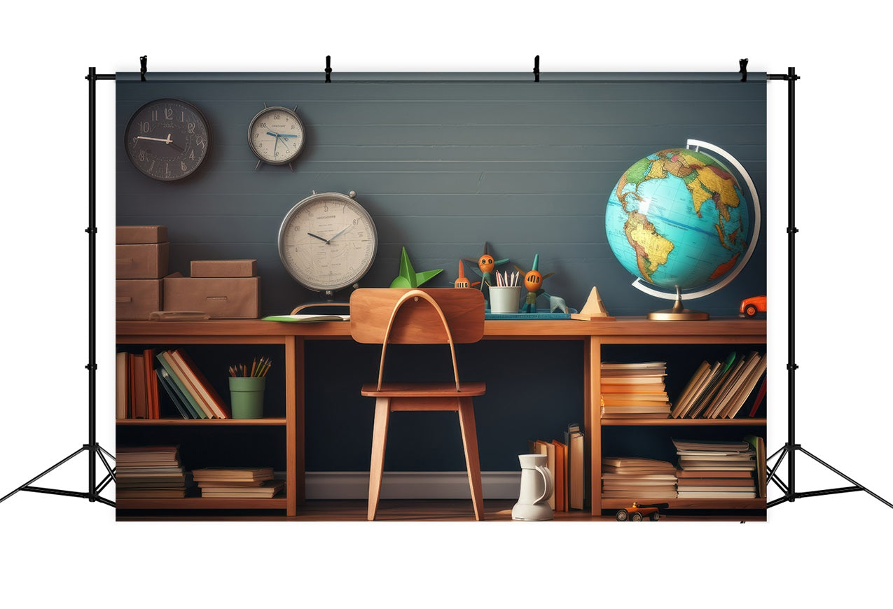 Toile de fond Rentrée des Classes Bureau Temps d'Étude GQ3-123