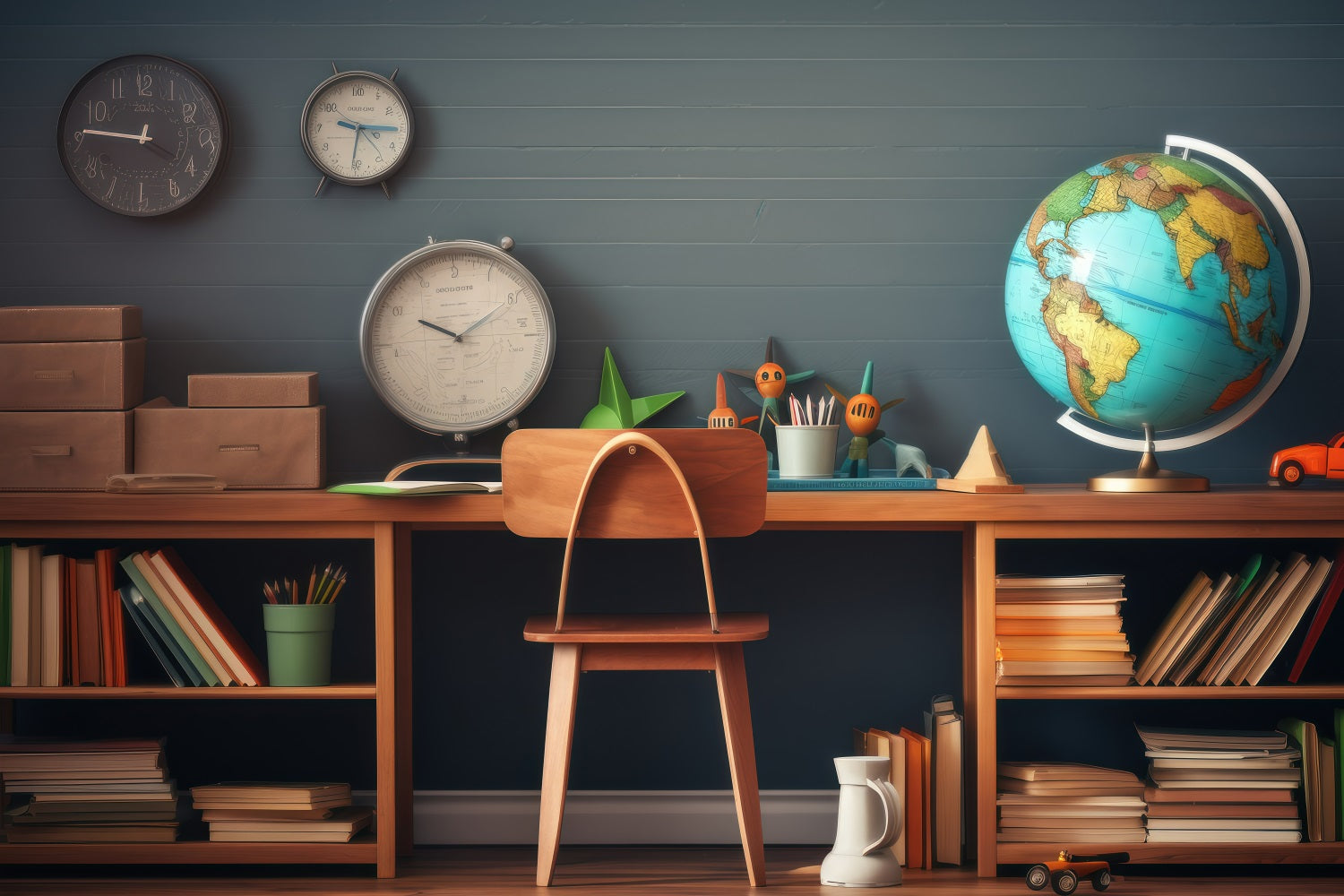 Toile de fond Rentrée des Classes Bureau Temps d'Étude GQ3-123