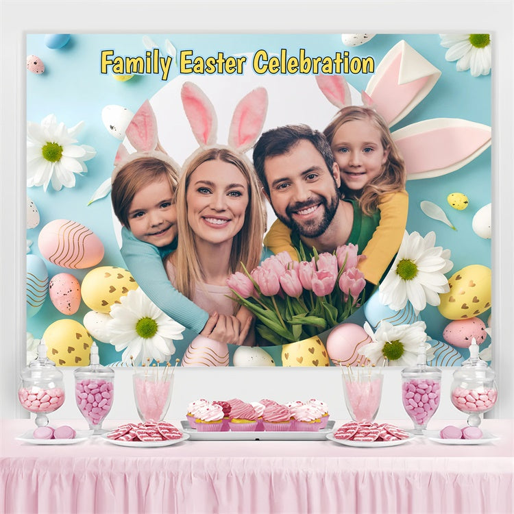 Toile de fond Photo Pâques Célébration Familiale Personnalisée GQ3-217