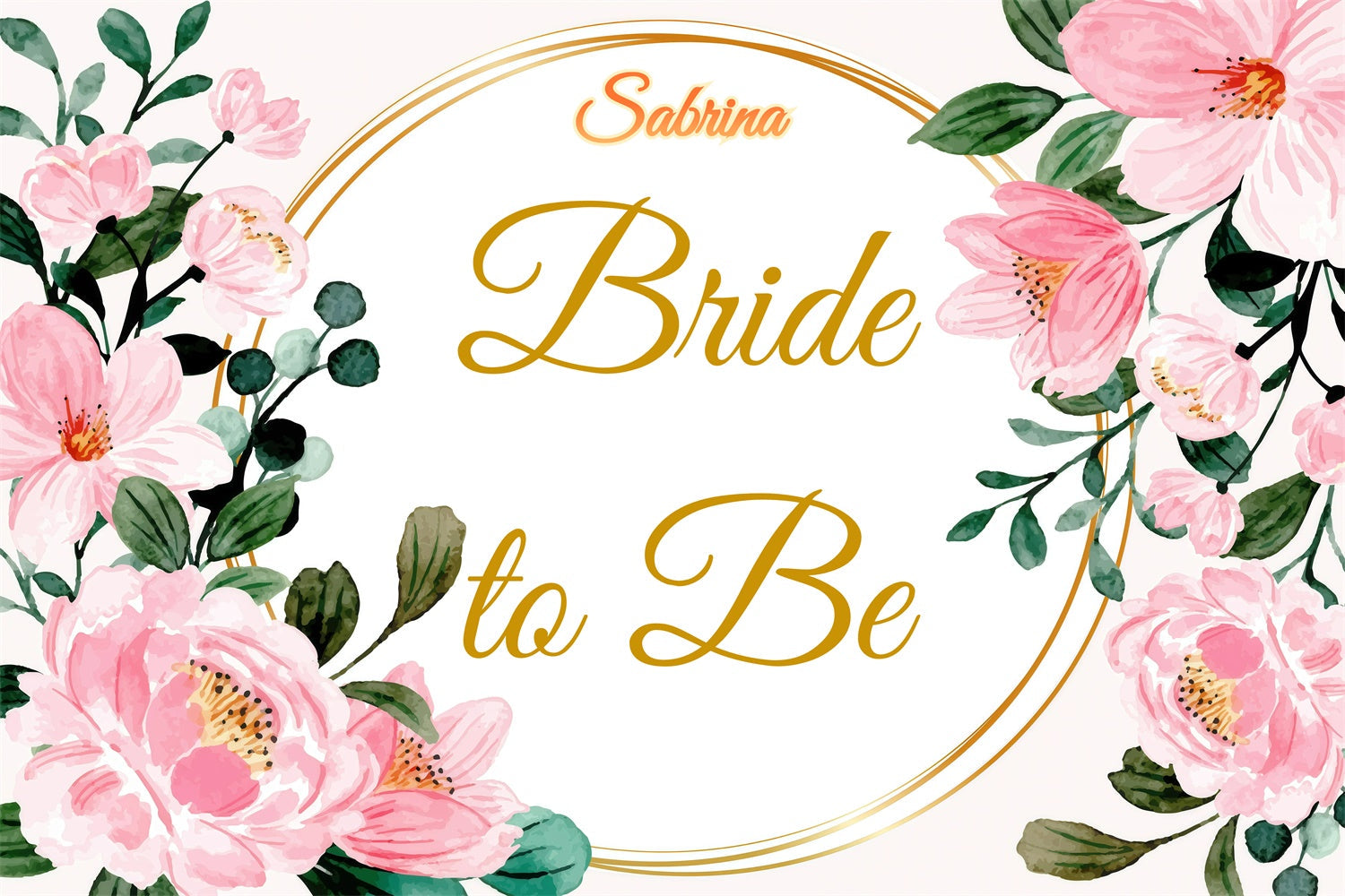 Toile de fond Personnalisée Mariage Personnalisable Couronne Pivoine Romantique GQ3-220