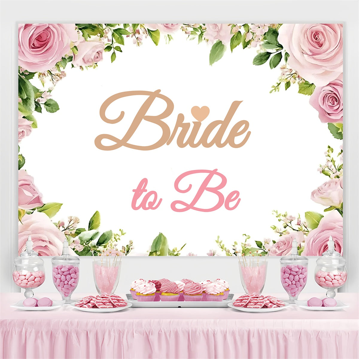 Toile de fond Personnalisée Mariage Personnalisable Jardin de Roses Romantique GQ3-223