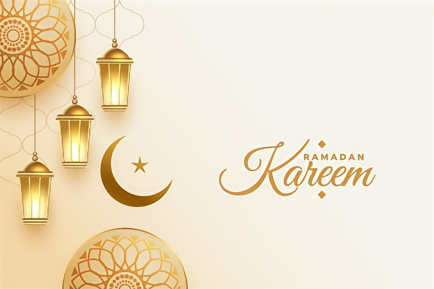 Toile de fond Ramadan Croissant Doré Lanterne Kareem GQ3-41