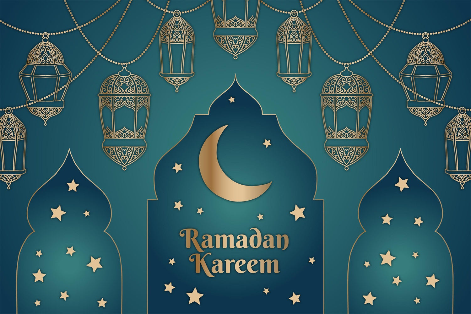 Toile de fond Ramadan Mubarak Scène Traditionnelle Kareem GQ3-6