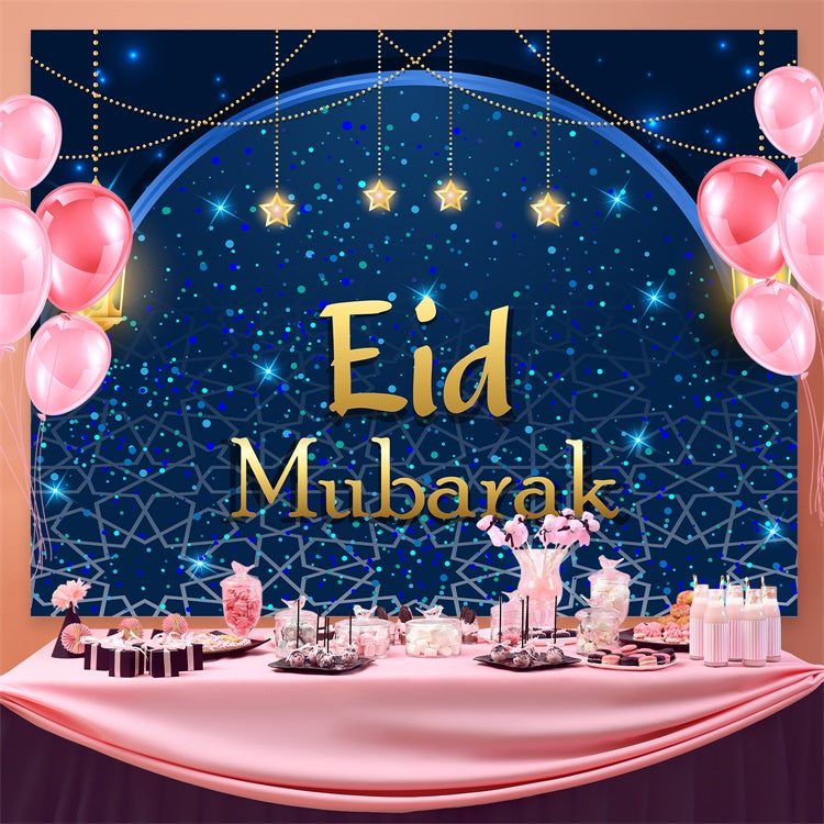 Toile de fond Eid Mubarak Nuit Festive Bleu Royal GQ3-68