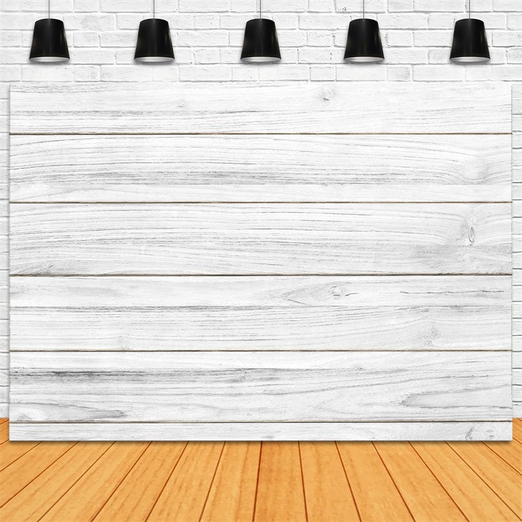 Toile de fond Bois Blanc Minimaliste Blanc GQ4-107