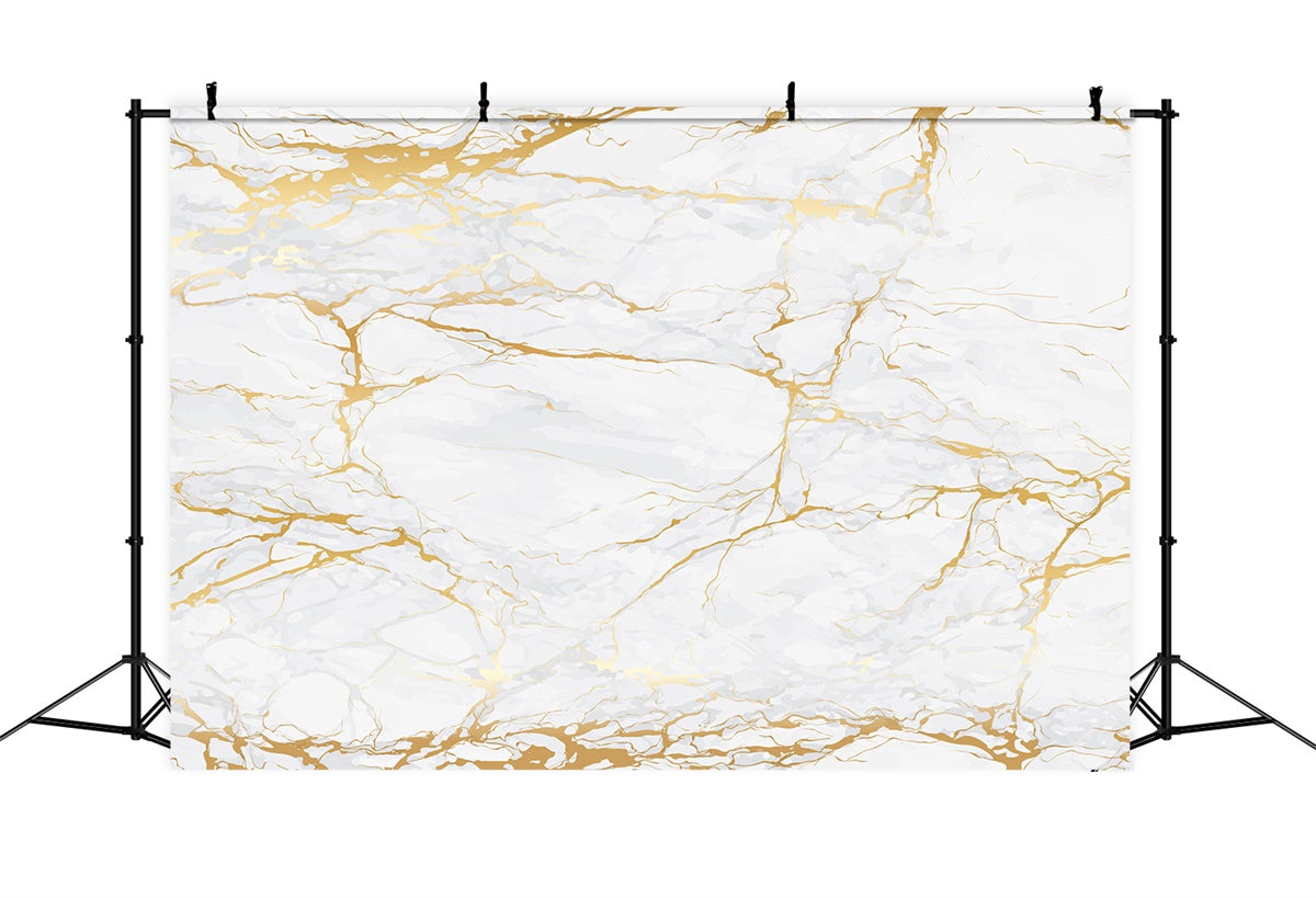 Toile de fond Photographie Marbre Blanc Fissures Dorées GQ4-145