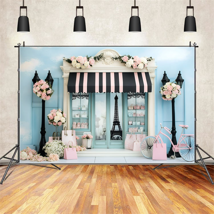 Toile de fond Paris Vitrine Mode Vélo GQ4-163