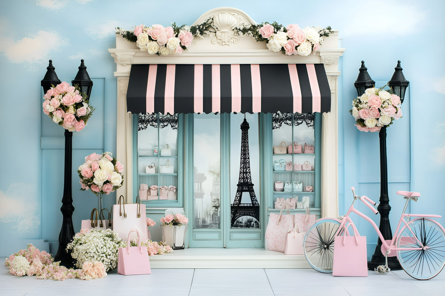 Toile de fond Paris Vitrine Mode Vélo GQ4-163