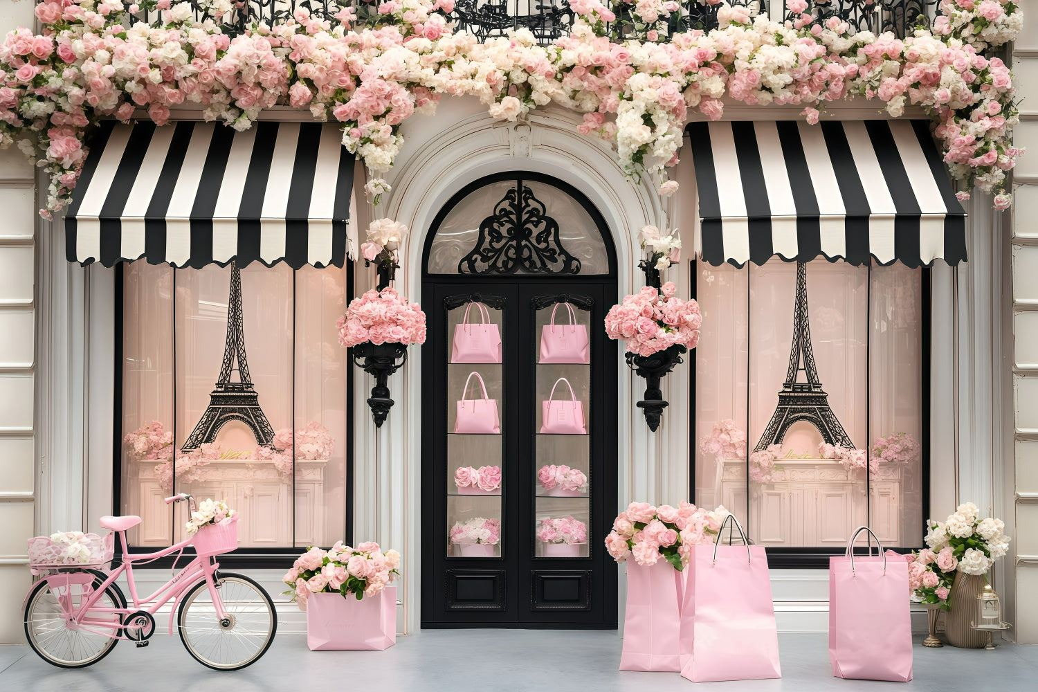 Toile de fond Paris Entrée Romantique de Boutique Fleurie GQ4-164