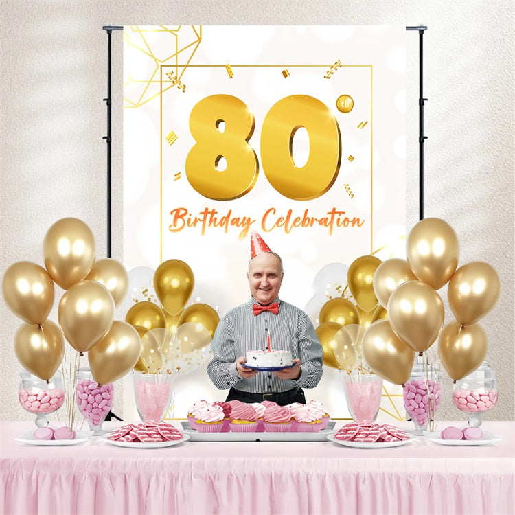 Toile de fond Anniversaire Personnalisable Fête Ballons 80 Ans GQ4-19