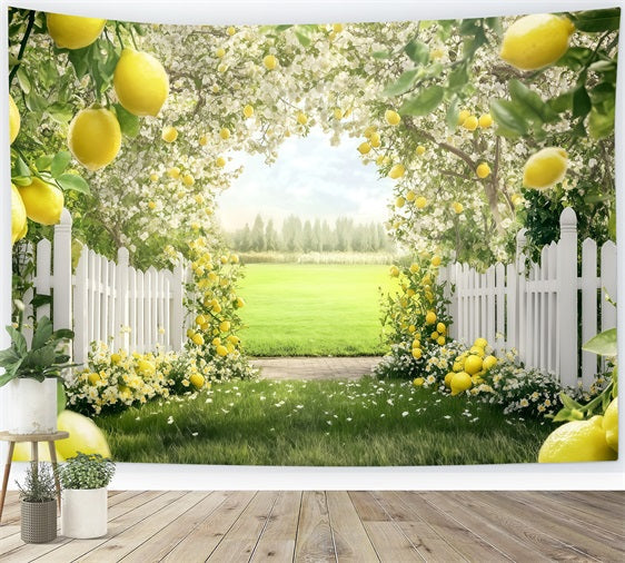 Toile de fond Été Arbre en Fleurs Sentier d'Été GQ4-265