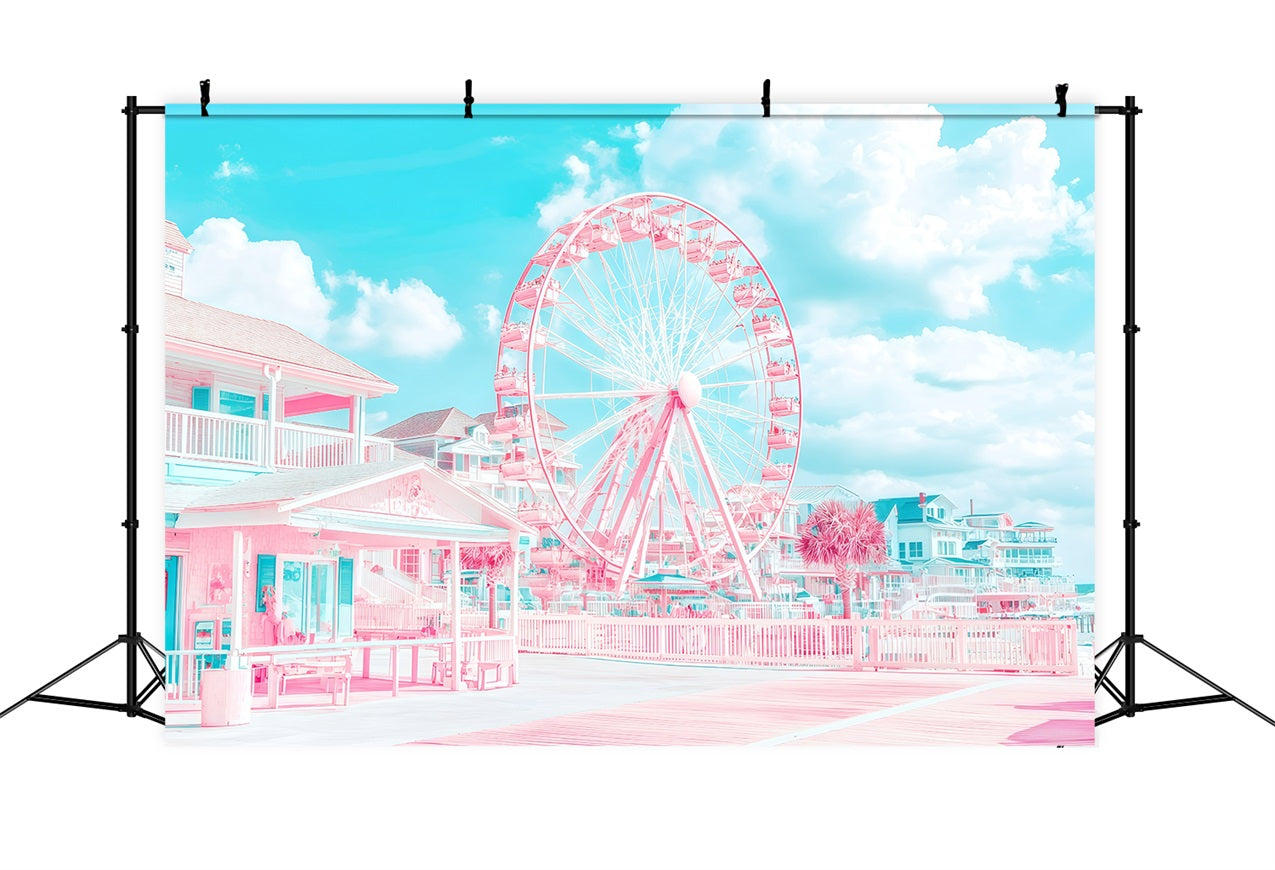 Toile de fond de Plage Été Grande Roue Côtière GQ4-275