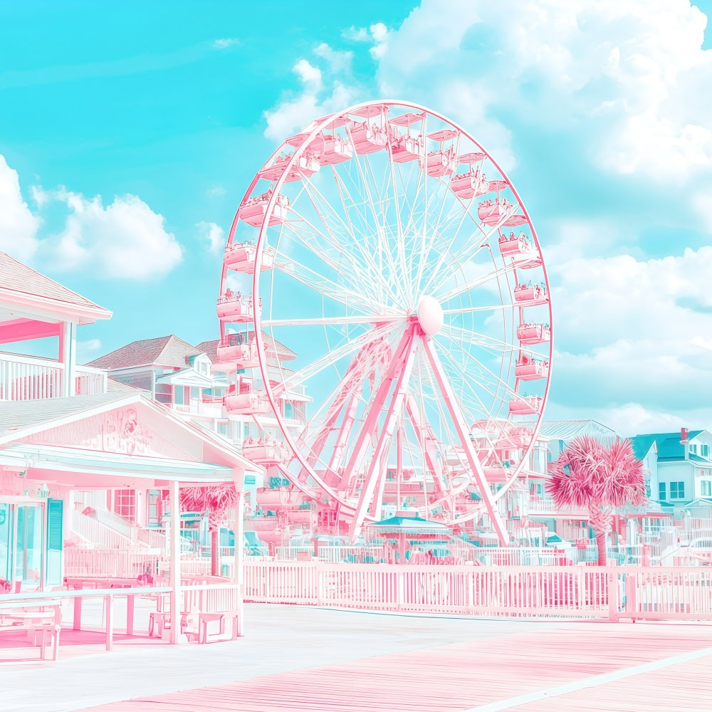 Toile de fond de Plage Été Grande Roue Côtière GQ4-275