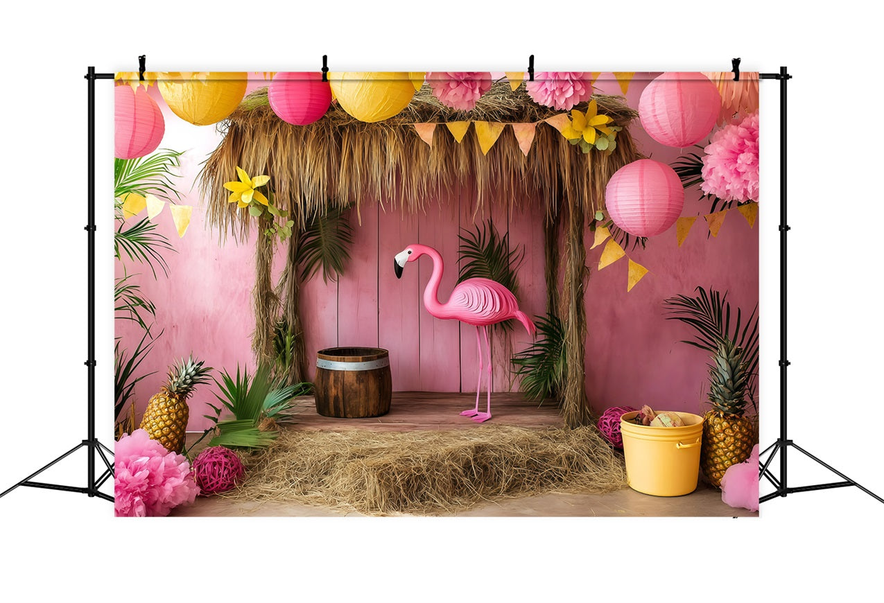 Toile de fond Été Fête Flamant Rose Tropicale GQ4-285