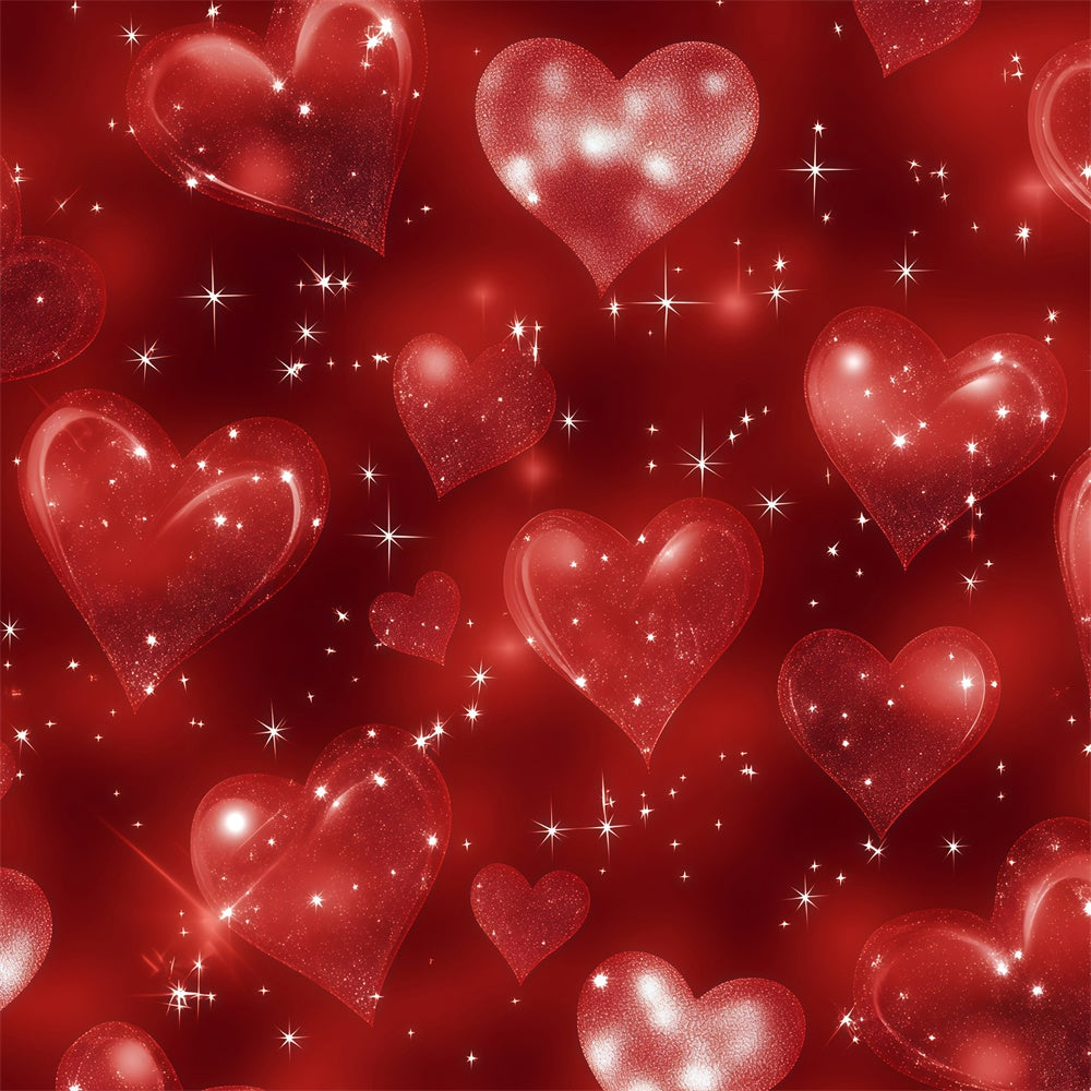 Toile de fond Vieille École Cœurs d'Amour Rouges Brillants Vintage GQ4-300