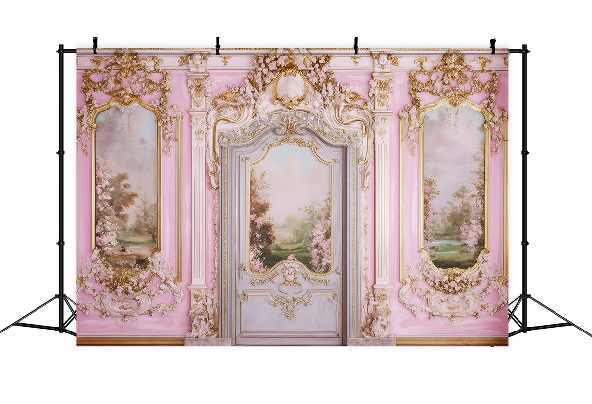 Toile de fond Mur Vintage Floral Rose Or Mur Photo Vintage GQ4-303