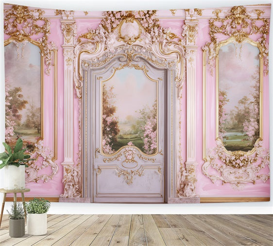 Toile de fond Mur Vintage Floral Rose Or Mur Photo Vintage GQ4-303