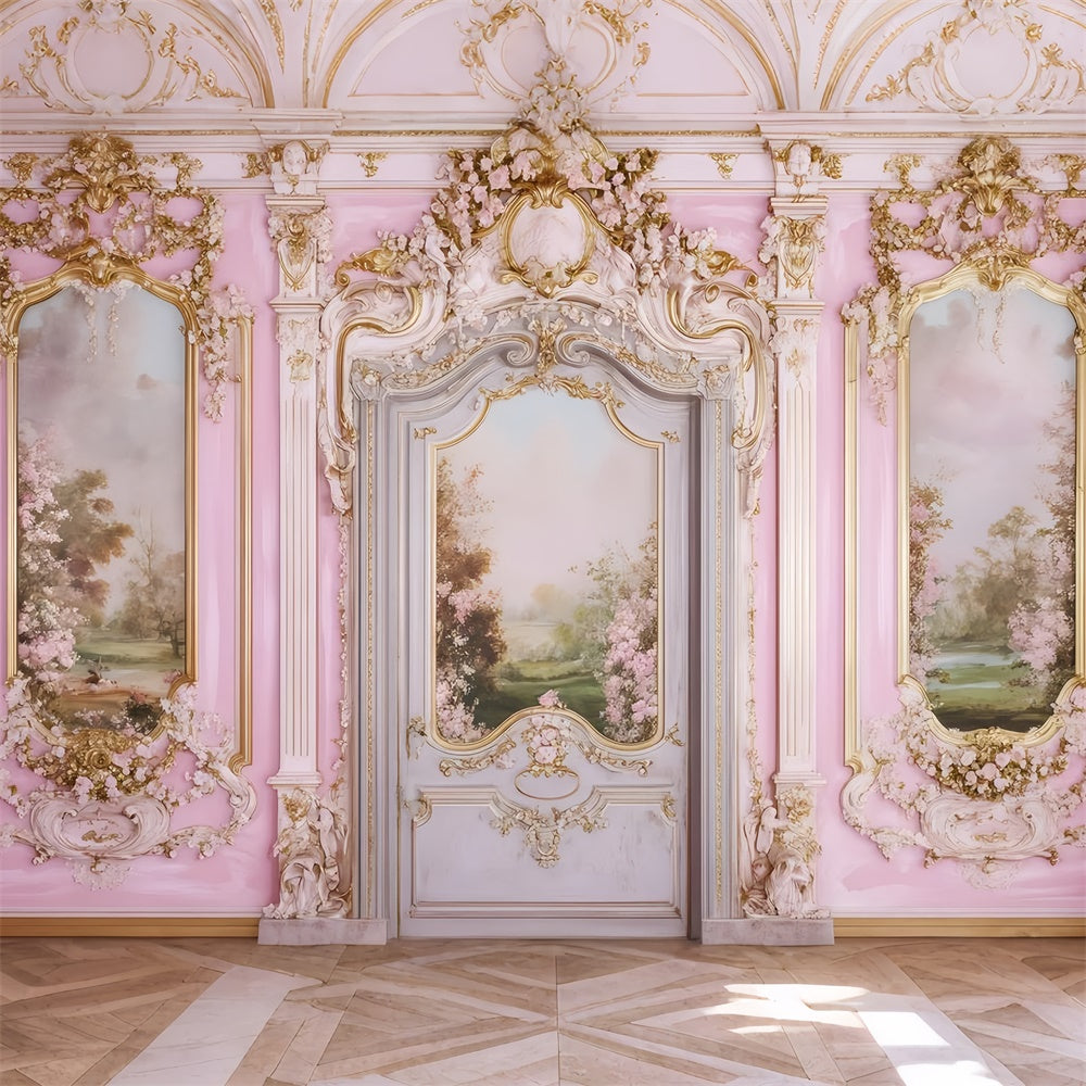 Toile de fond Mur Vintage Floral Rose Or Mur Photo Vintage GQ4-303