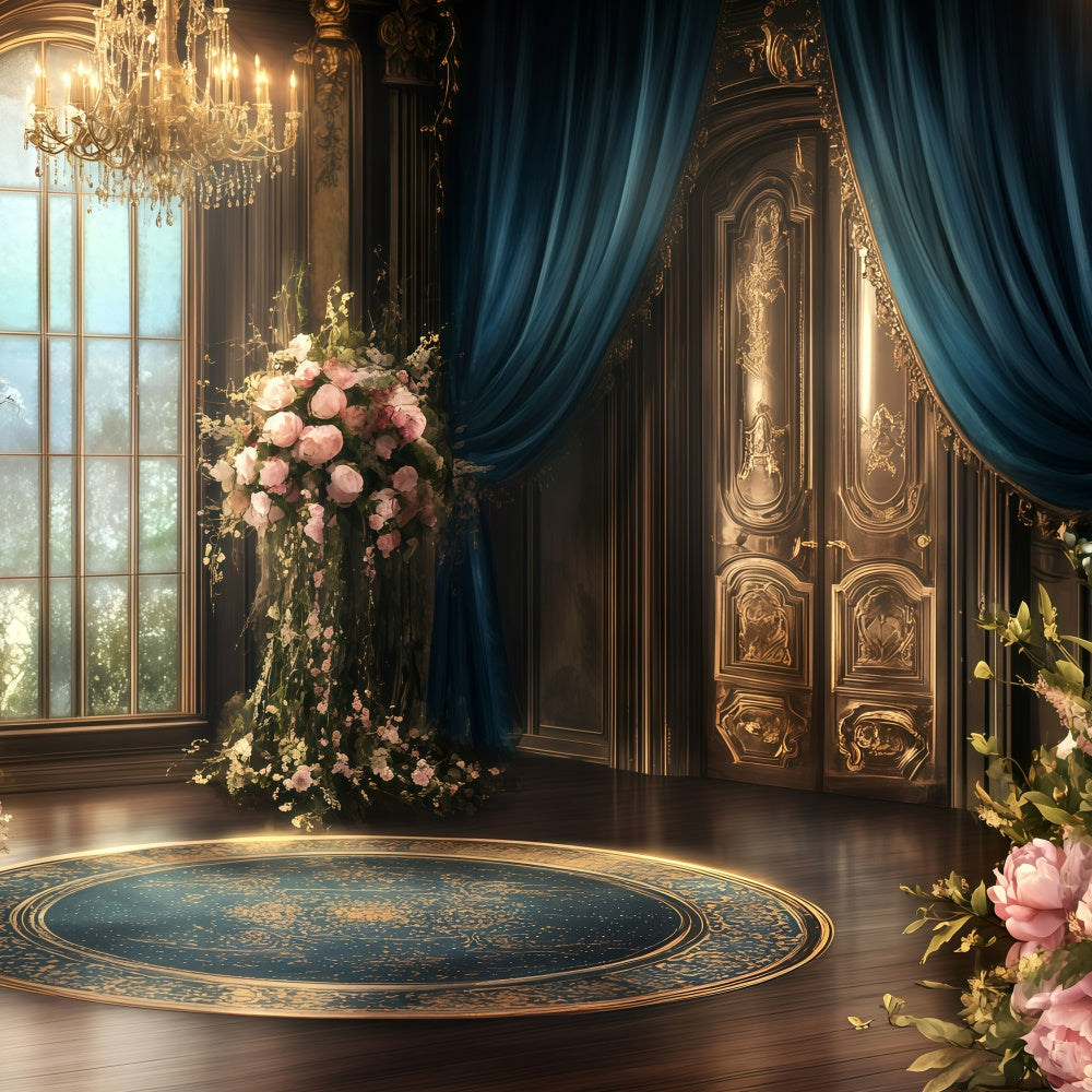 Toile de fond Antique Jardin de Roses Palais Photographie Vintage GQ4-306