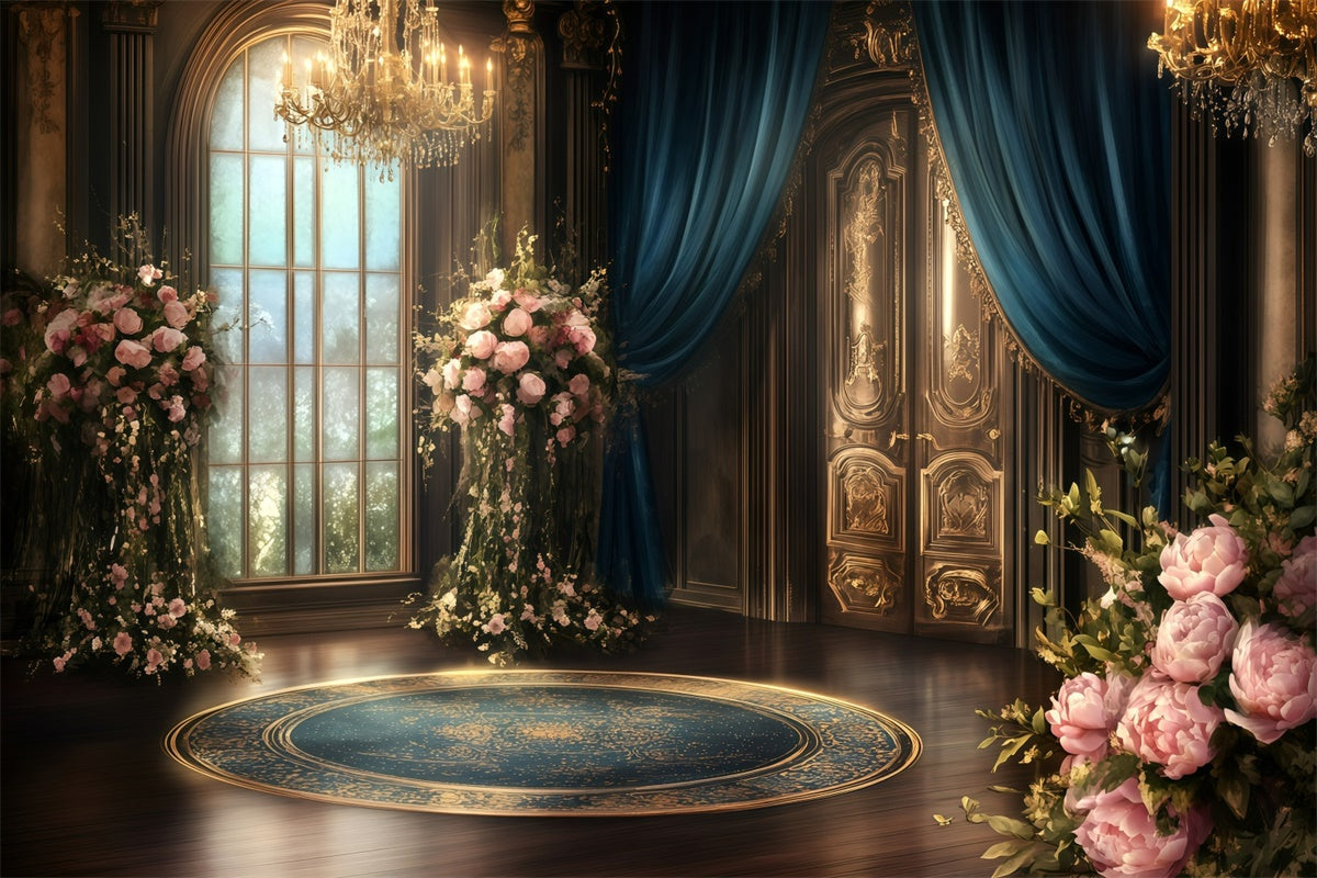 Toile de fond Antique Jardin de Roses Palais Photographie Vintage GQ4-306