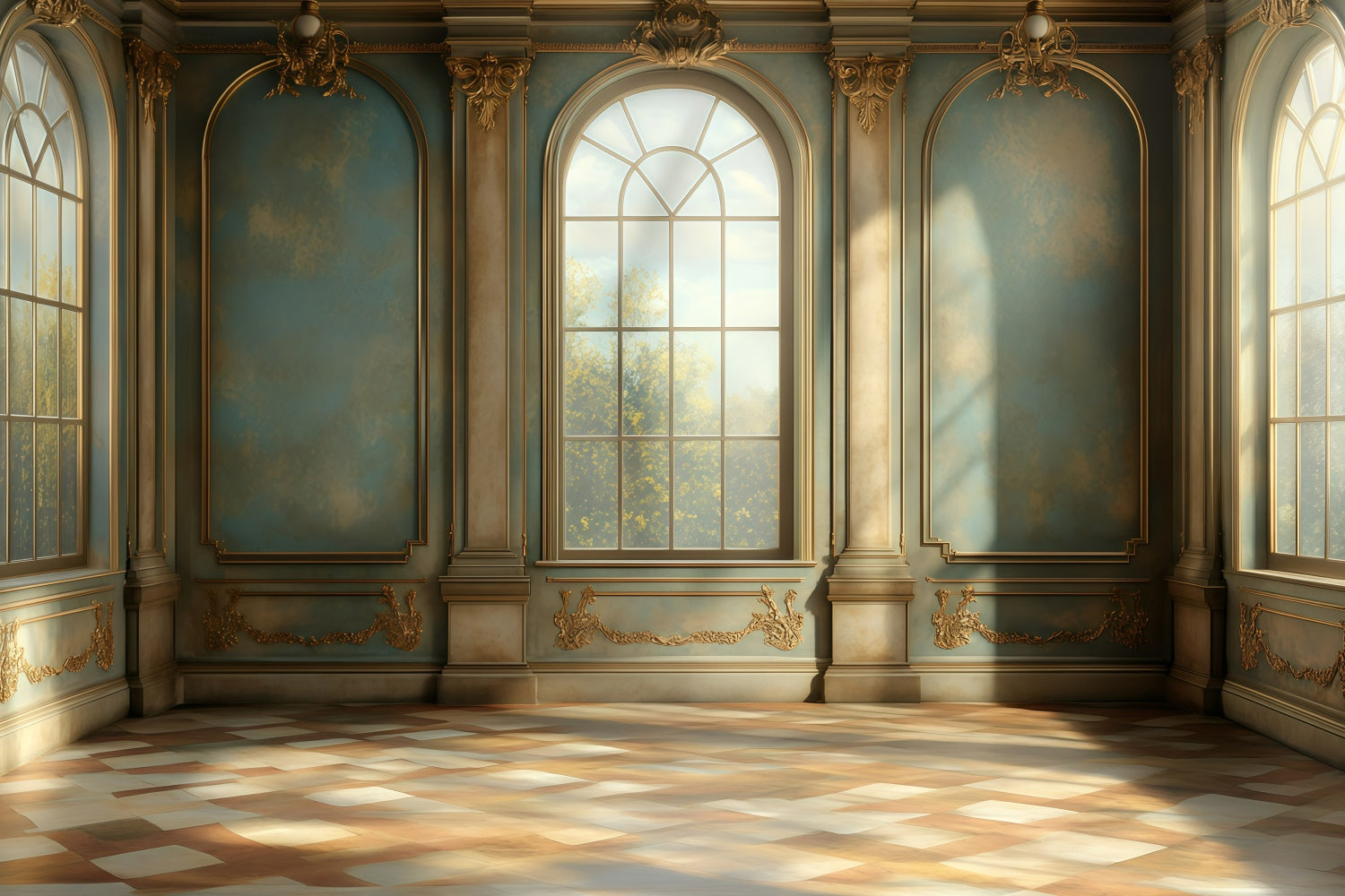 Toile de fond Rétro Backdrops Lumières de Matin Rêve Palais Vintage GQ4-315