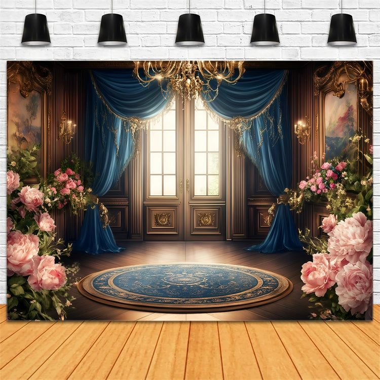 Toile de fond Victorienne Photographie Cadre Doré Salle des Roses Vintage GQ4-318