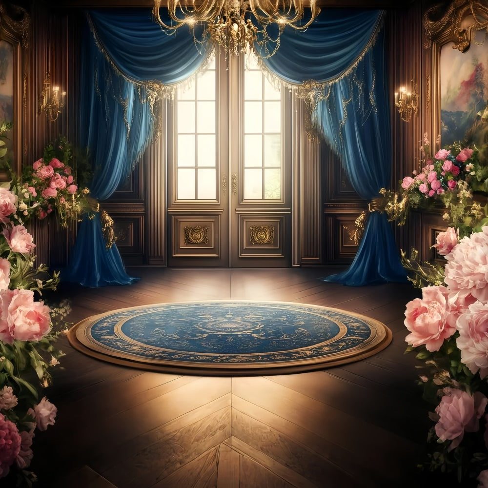 Toile de fond Victorienne Photographie Cadre Doré Salle des Roses Vintage GQ4-318