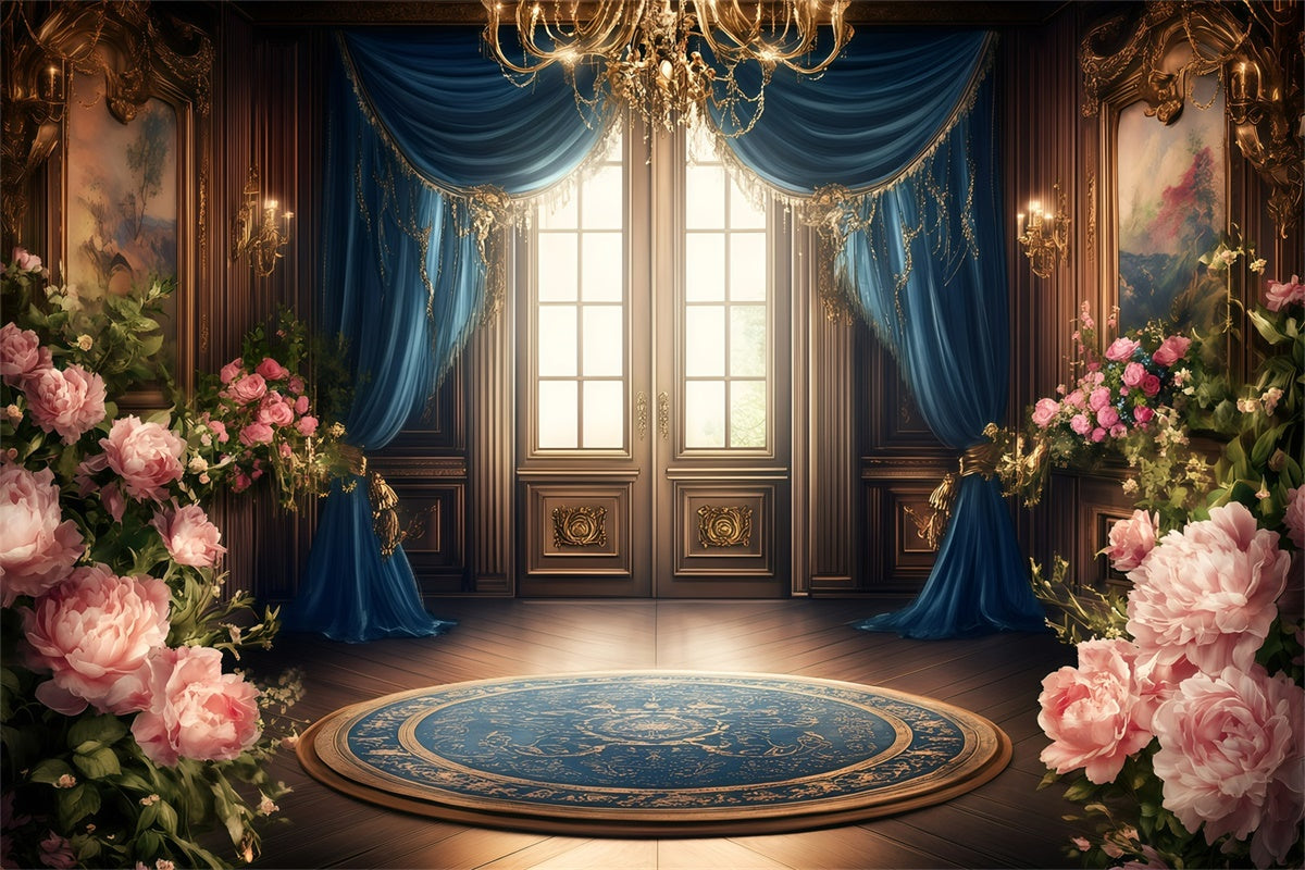 Toile de fond Victorienne Photographie Cadre Doré Salle des Roses Vintage GQ4-318