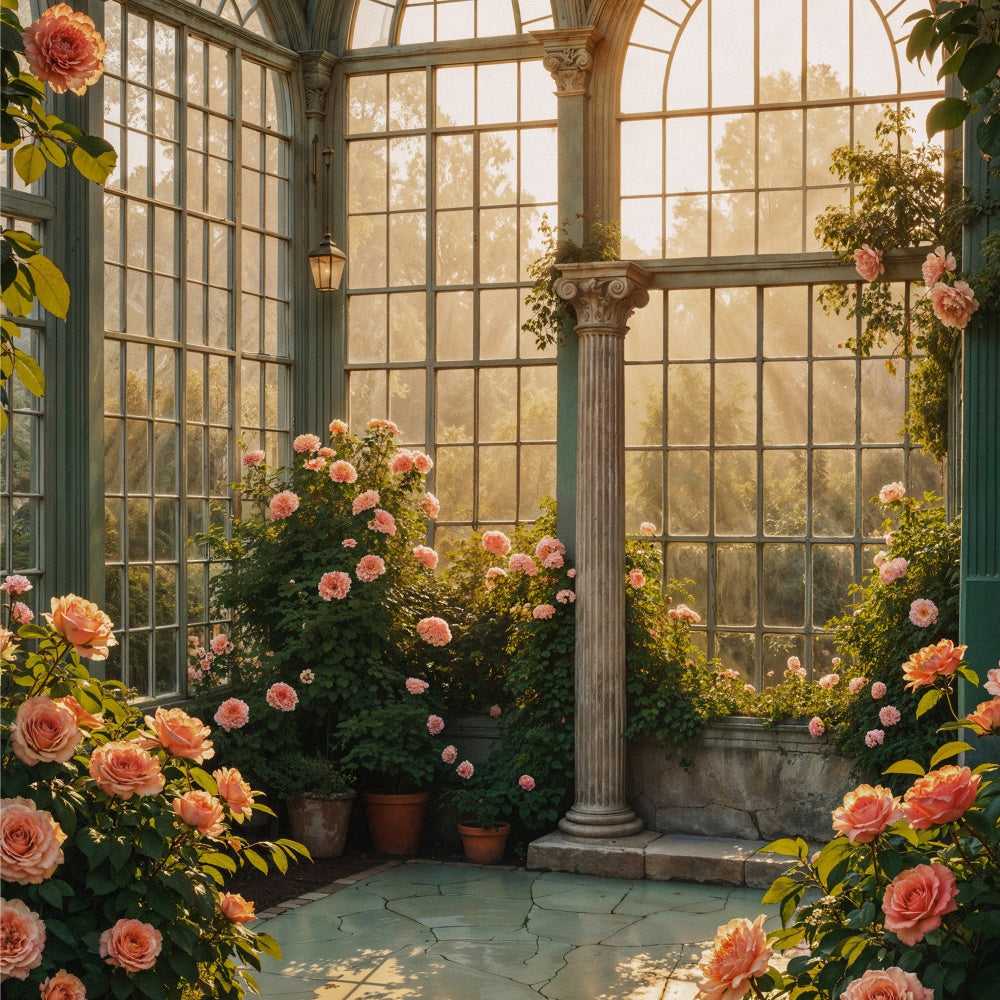 Toile de fond Antique Mur Jardin Floral Pillier Photo Vintage GQ4-339