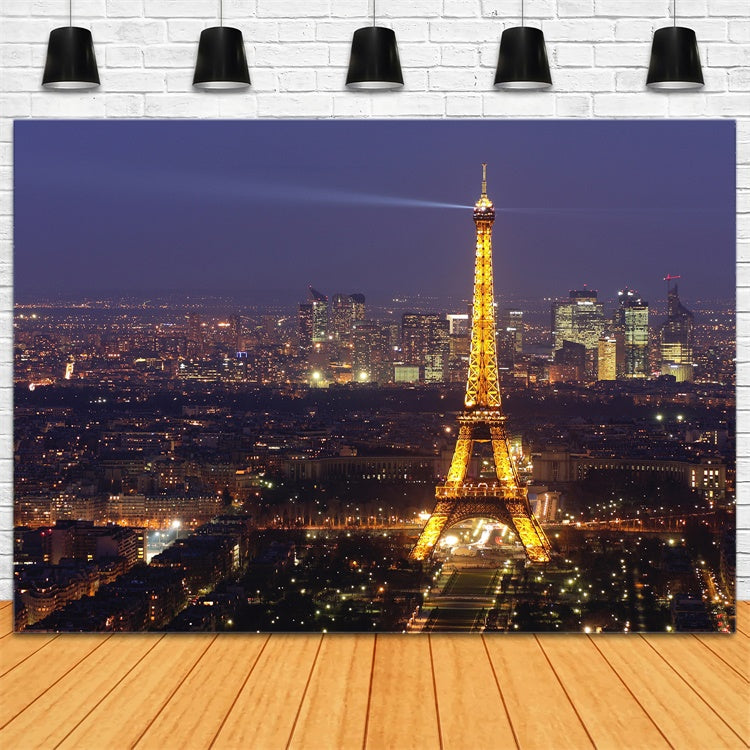 Toile de fond Nuit à Paris Tour Eiffel Étincelante Urbaine GQ4-34