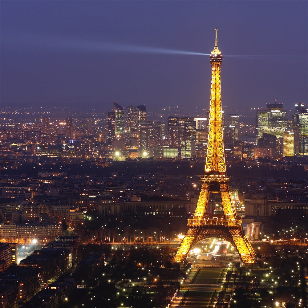 Toile de fond Nuit à Paris Tour Eiffel Étincelante Urbaine GQ4-34