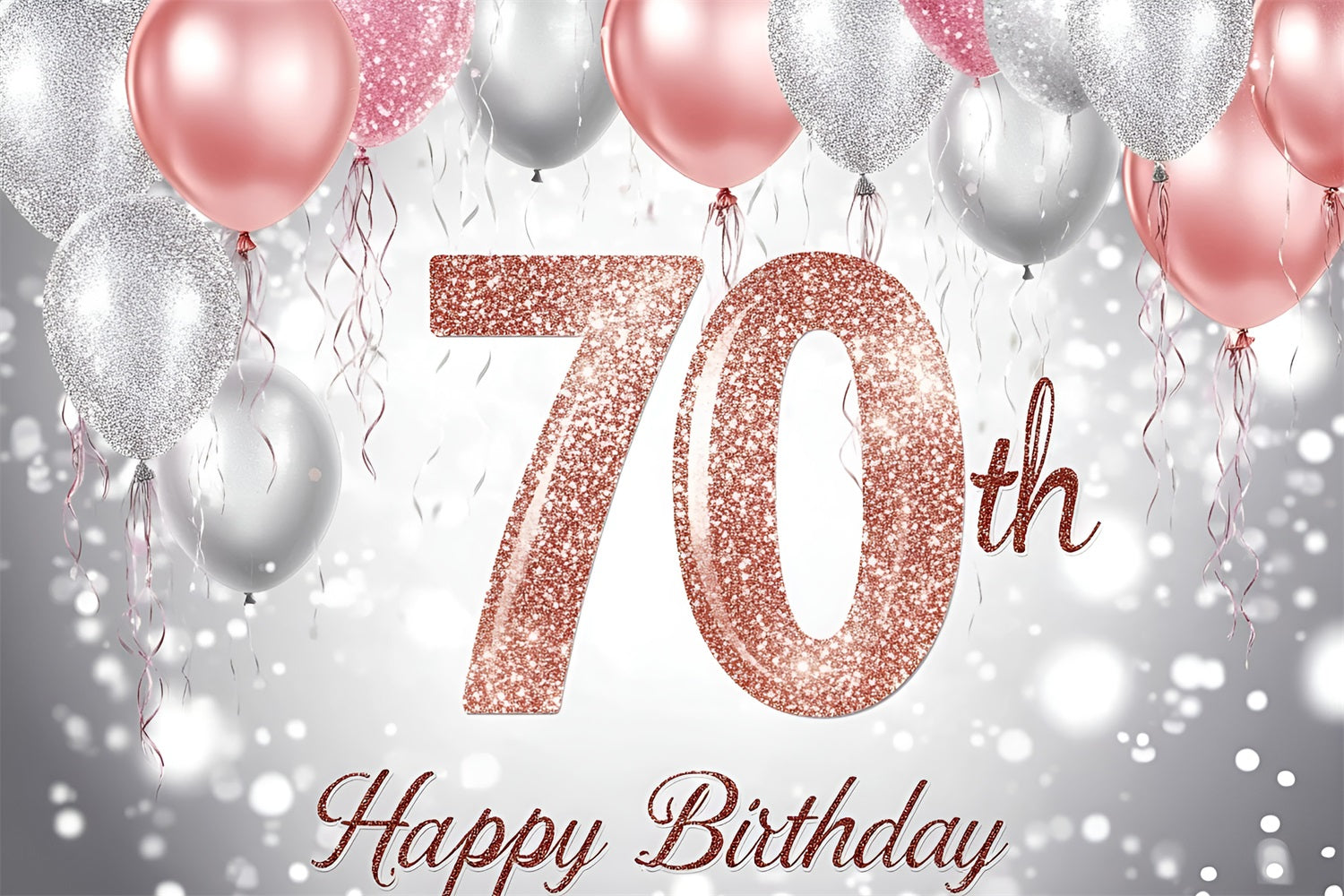 Toile de fond Personnalisable Anniversaire Ballons 70ème GQ4-4