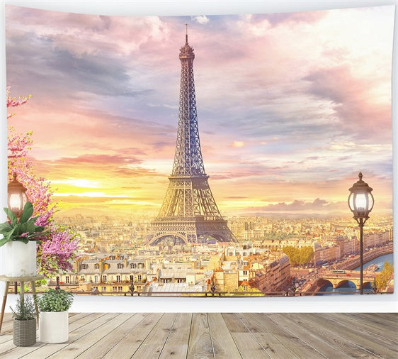 Toile de fond Photo Paris Panorama Charmant Vue Parisienne GQ4-54