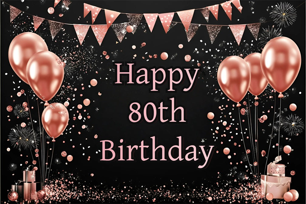 Toile de fond Deco Anniversaire Personnalisé Feux d'Artifice Ballon Paillettes GQ4-6