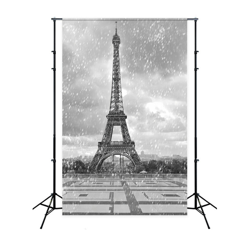 Toile de fond Photo Paris Tour Eiffel Vintage Pluie GQ4-62