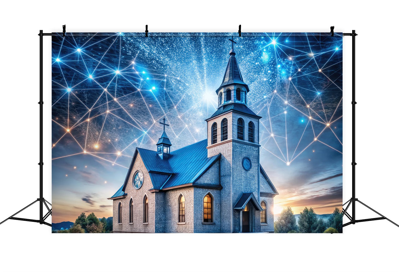 Toile de fond Église Architecture Ciel Nocturne Futuriste GQ4-74