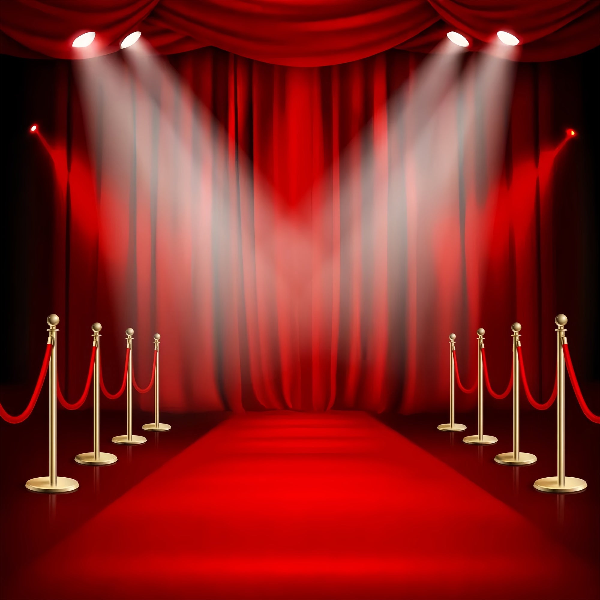 Toile de fond Tapis Rouge Entrée Glamour Tentures Rouges GQ4-81