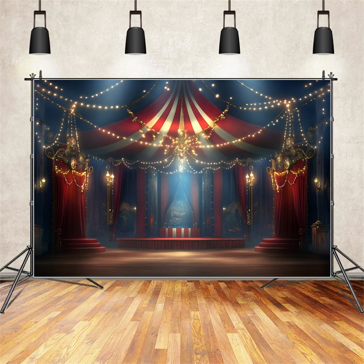 Toile de fond Cirque Vintage Nuit Guirlandes Lumineuses GQ5-109