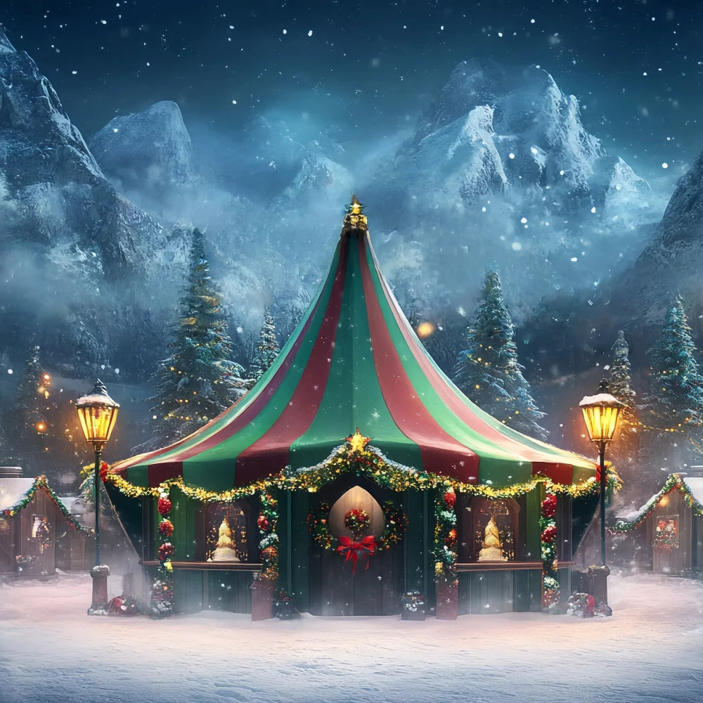 Toile de fond Chapiteau Carnaval Tente Magique Hivernale Couronne GQ5-116