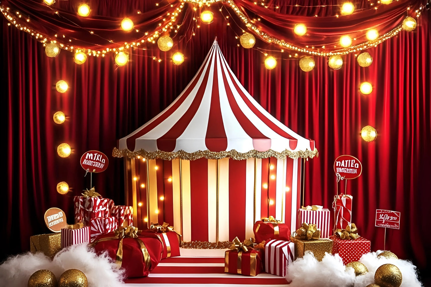 Toile de fond Chapiteau Cirque Scène de Fête Tente Lumineuse GQ5-120