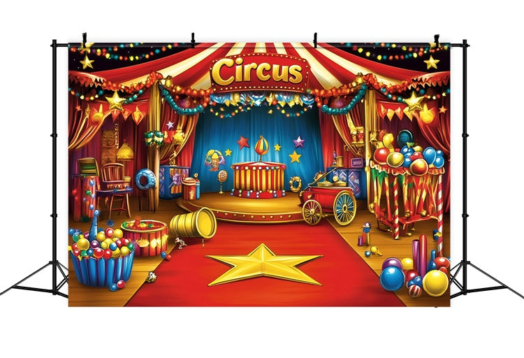 Toile de fond Cirque Rétro Chapiteau Scène GQ5-128