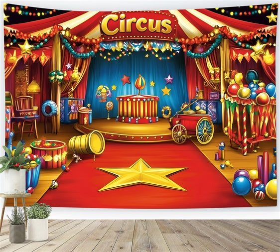 Toile de fond Cirque Rétro Chapiteau Scène GQ5-128