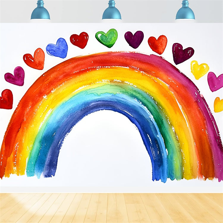 Toile de fond Arc-en-Ciel Cœur Magique Enfants GQ5-143