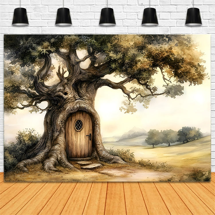 Toile de fond Enfants Maison Arbre Enchantée Porte GQ5-144