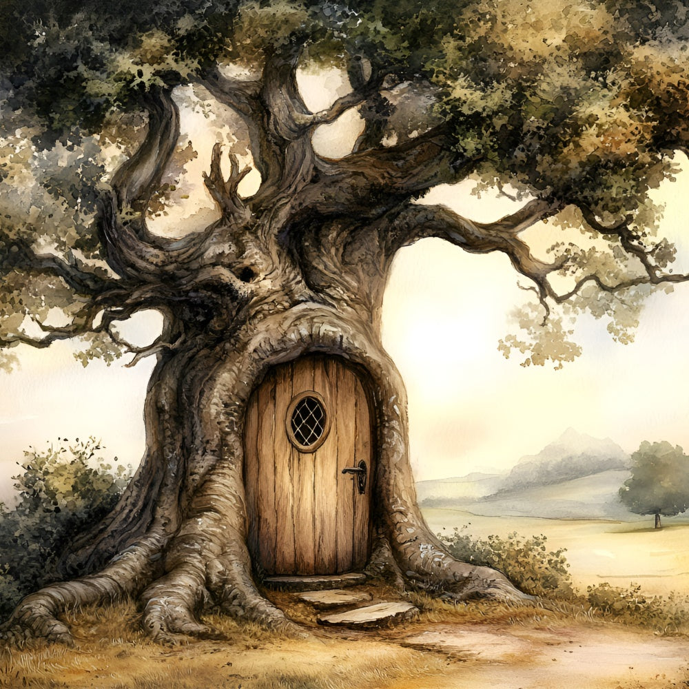 Toile de fond Enfants Maison Arbre Enchantée Porte GQ5-144